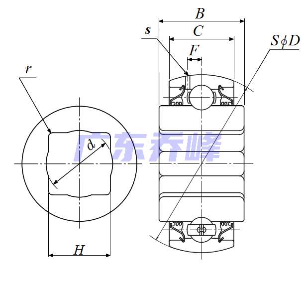 NTN 2AS10-1.1/8軸承圖紙