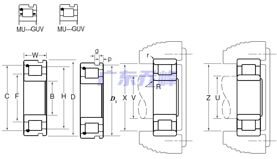 NTN MU1309UGM軸承圖紙
