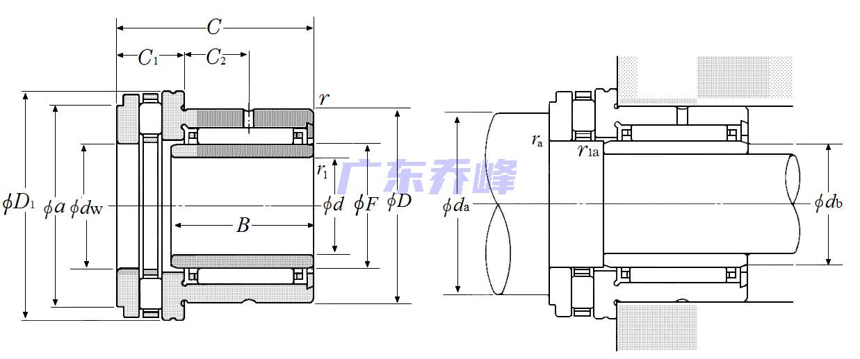 NTN NKXR30T2+1R25X30X20軸承圖紙