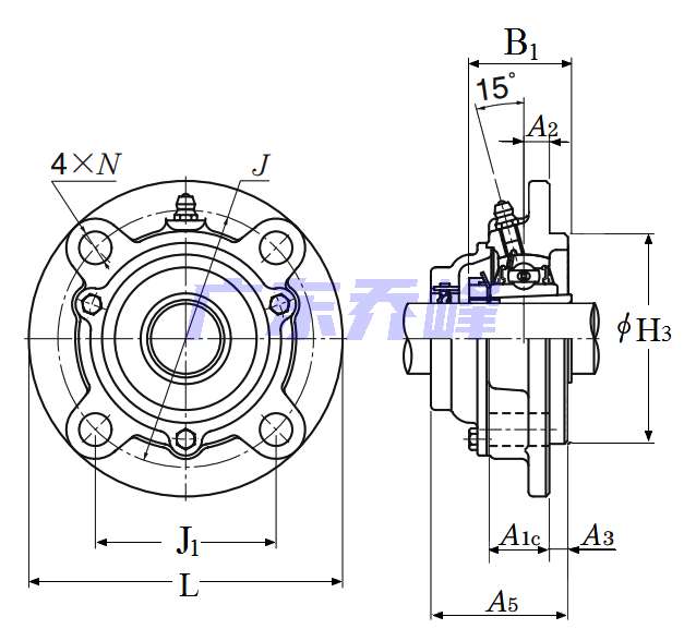 NTN C-UKFC208D1 (when used with HE2308X)軸承圖紙