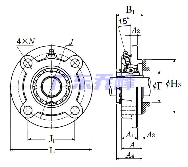 NTN UKFC210D1 (when used with HA2310)軸承圖紙