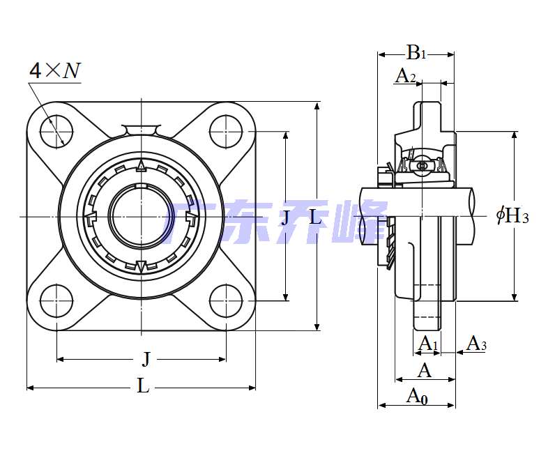 NTN UKFS309D1 (when used with H2309X)軸承圖紙