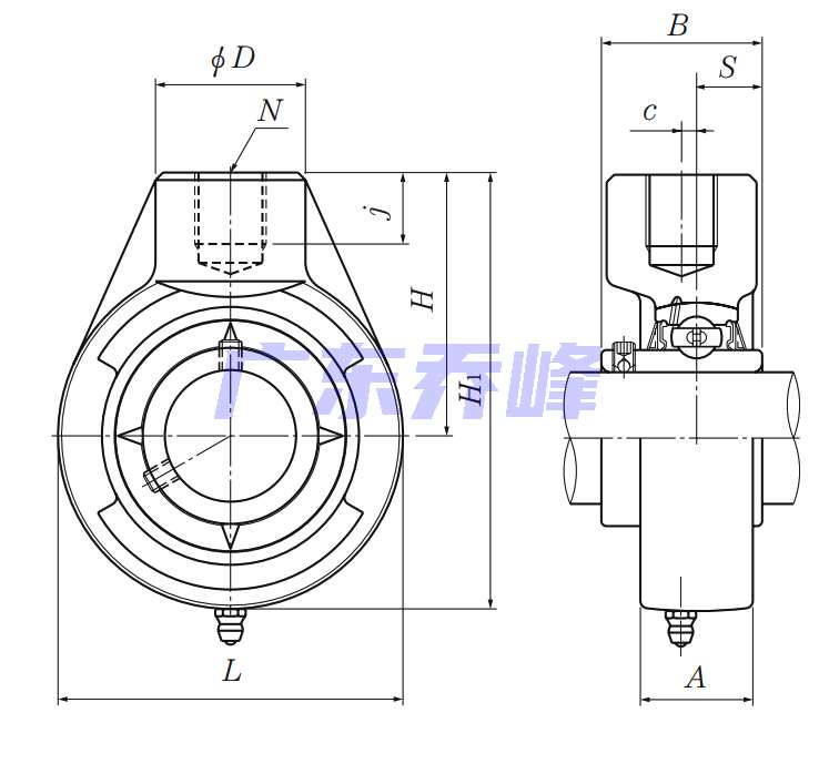 NTN UCHB208-108D1軸承圖紙
