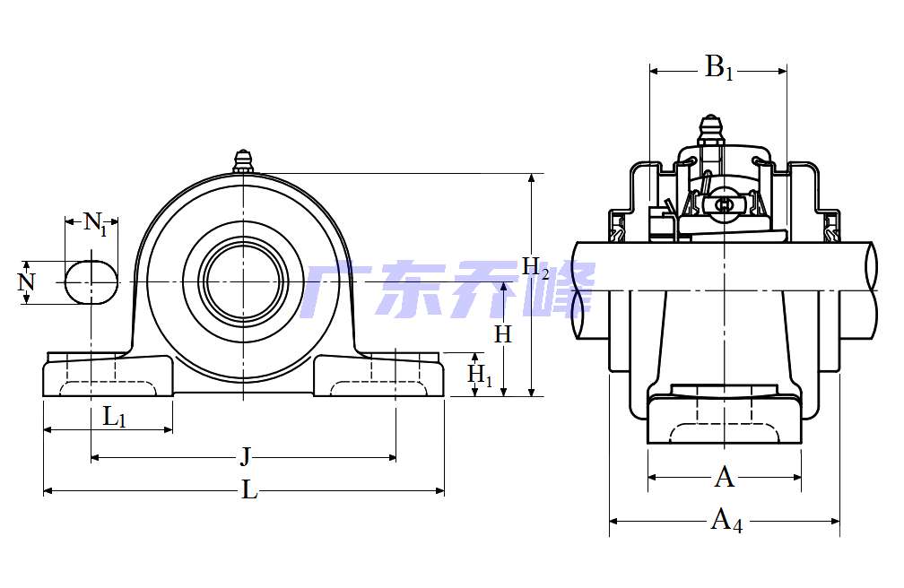 NTN S-UKP211D1 (When used with HA2311)軸承圖紙