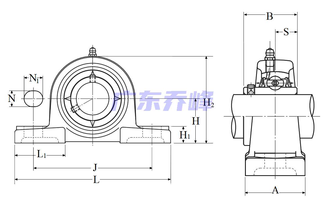 NTN UCPL211-203D1軸承圖紙