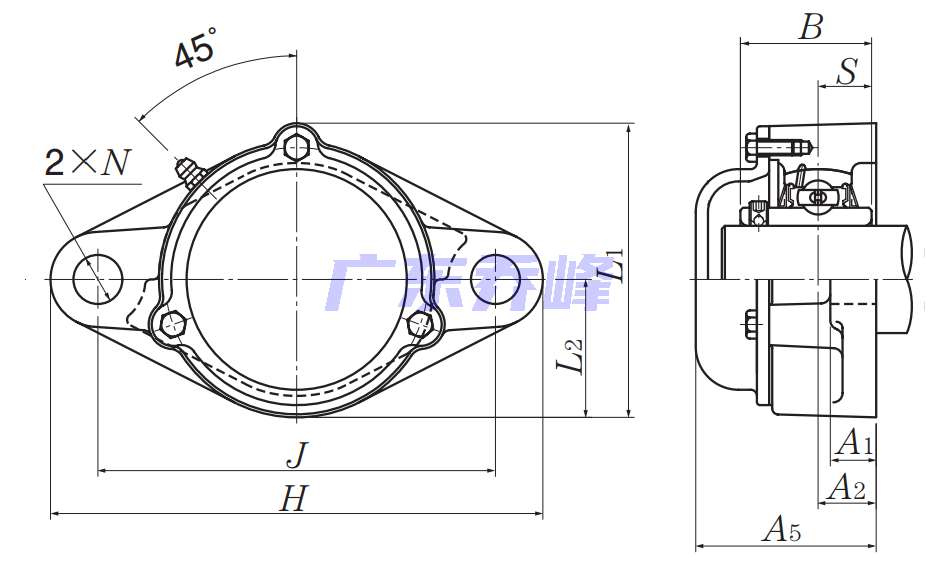 NTN CM-UCFL309D1軸承圖紙
