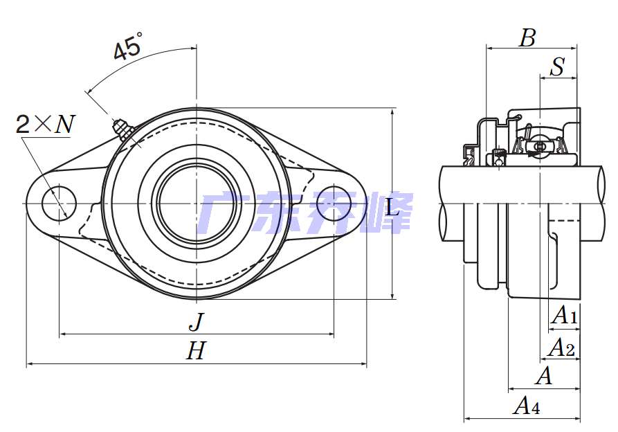 NTN S-UCFL203D1軸承圖紙