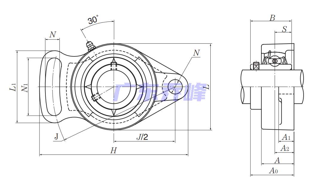 NTN UCFA210D1軸承圖紙